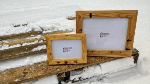 Frames and pallet in snow